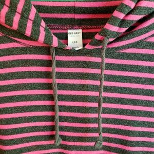 Striped stretchy jersey hoodie